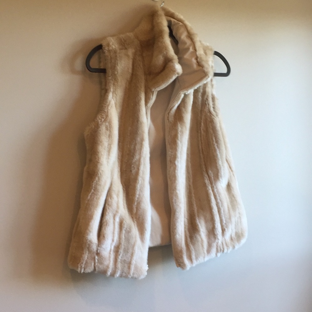 Cream fraux fur vest